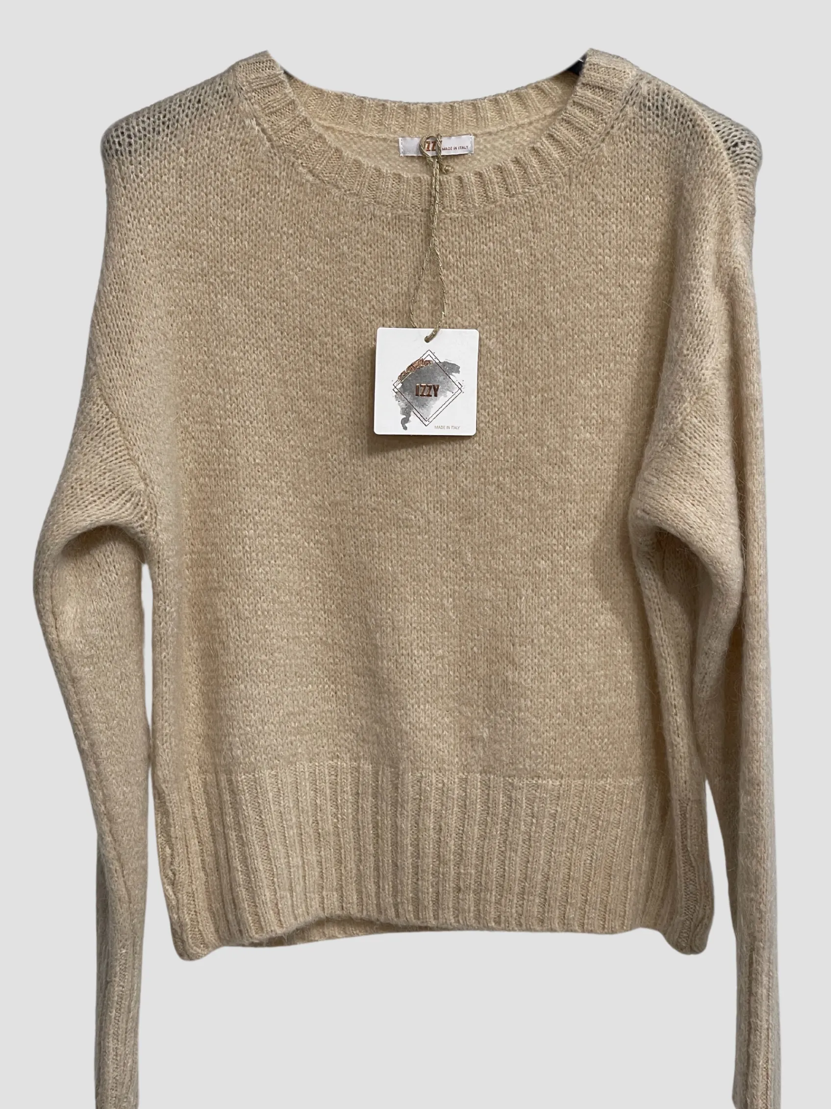 Nouveautés | Gilets Et Pulls>HippieChic Pull en Mohair Col Rond Écru