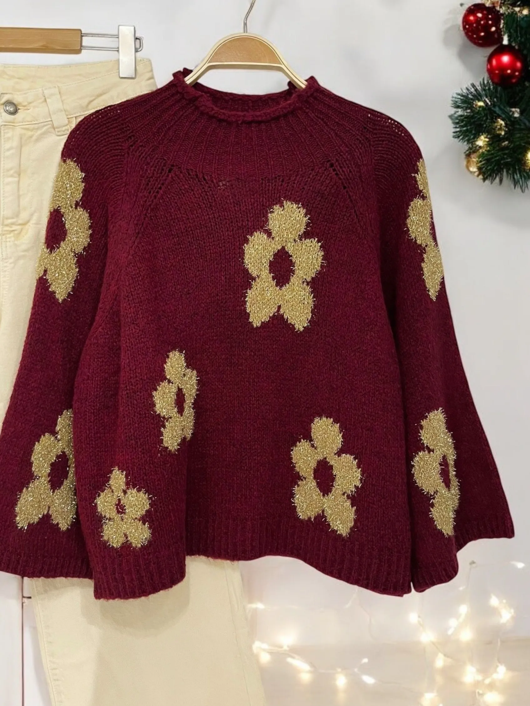 Nouveautés | Gilets Et Pulls>HippieChic Pull Flowers Lurex