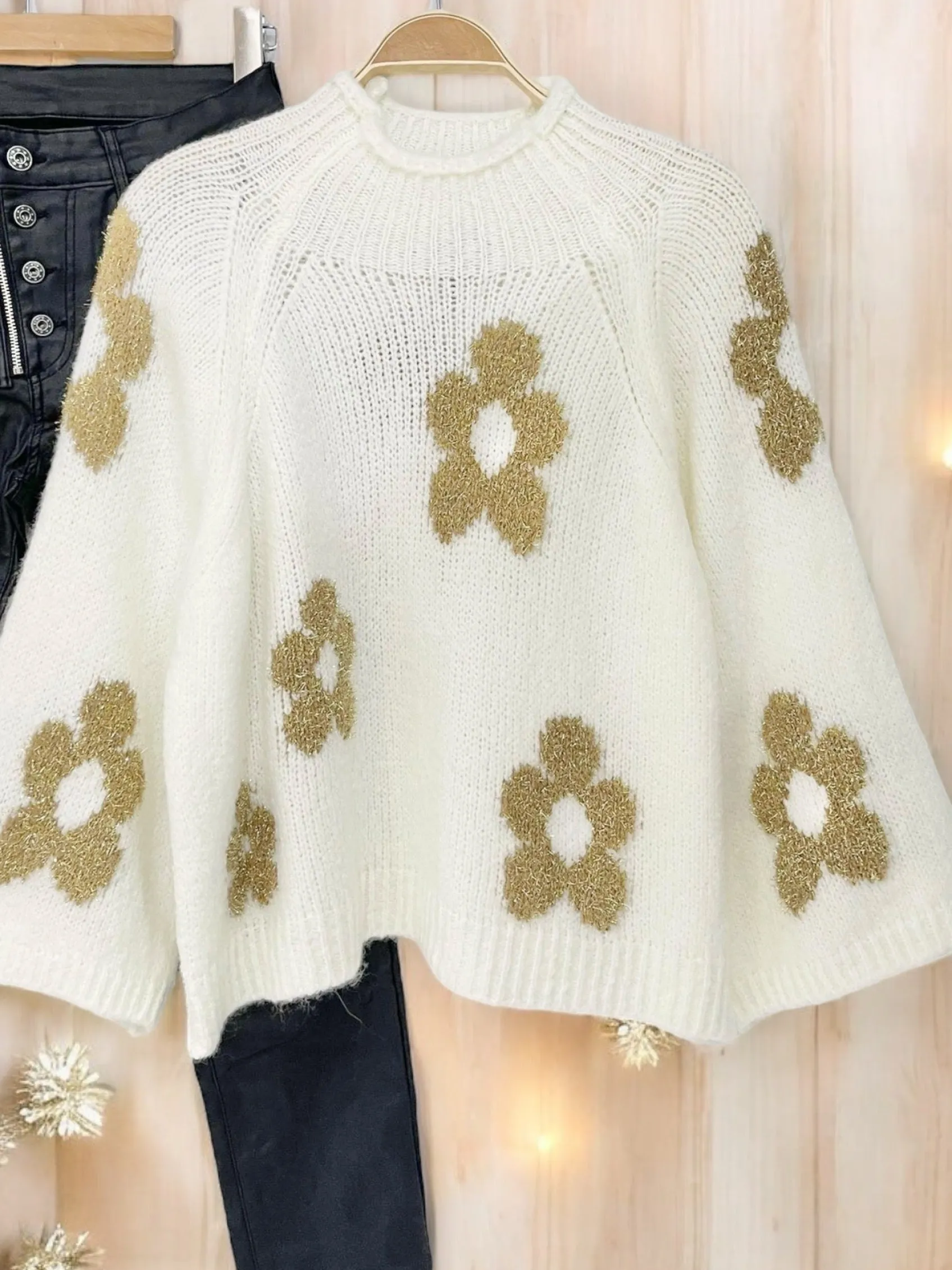 Nouveautés | Gilets Et Pulls>HippieChic Pull Flowers Lurex